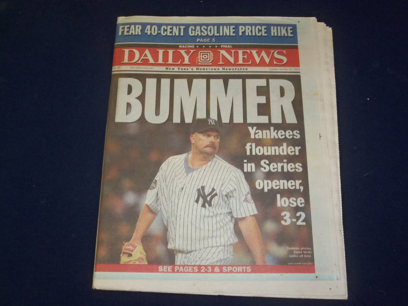2003 OCT 19 NY DAILY NEWS NEWSPAPER - MARLINS BEAT YANKEES IN GAME 1 - NP 4081