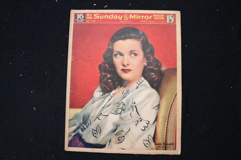 1944 DECEMBER 10 NY SUNDAY MIRROR MAGAZINE - JOAN BENNETT COVER - E 26176