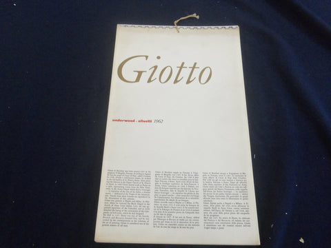 1962 GIOTTO - OLIVETTI UNDERWOOD CALENDAR - GREAT PAINTINGS - ST 2648O