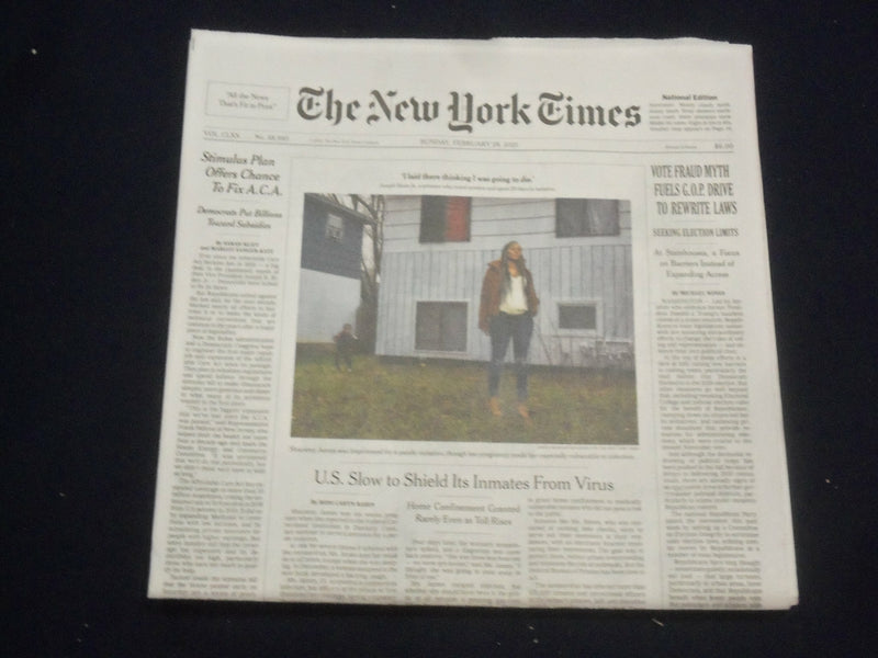 2021 FEBRUARY 28 NEW YORK TIMES- VOTE FRAUD MYTH FUELS GOP DRIVE TO REWRITE LAWS