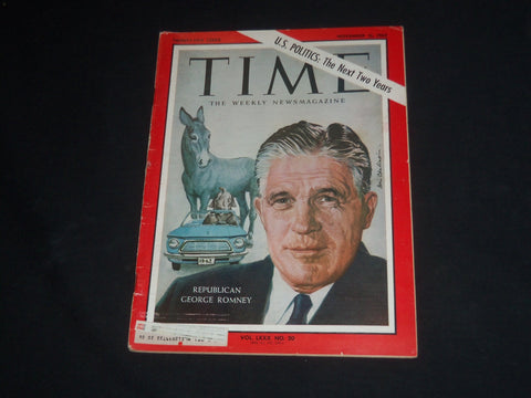 1962 NOVEMBER 16 TIME MAGAZINE - REPUBLICAN GEORGE ROMNEY - T 1874