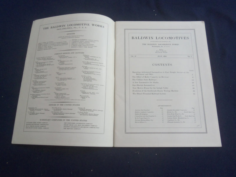 1932 JULY BALDWIN LOCOMOTIVES MAGAZINE - GREAT COVER AND PHOTOS - SP 6482G