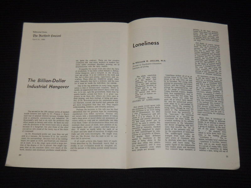 1966-1967 MENTAL HEALTH LECTURES - CONNECTICUT MUTUAL LIFE CO. LOT OF 2 - K 591