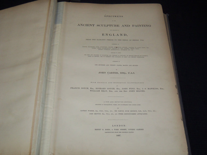 1887 SPECIMENS OF ANCIENT SCULPTURE & PAINTING IN ENGLAND LARGE FOLIO - Z 265