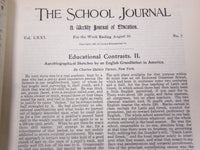 1905-1906 THE SCHOOL JOURNAL MAGAZINE BOUND VOLUME 70 & 71 LOT OF 2 - KD 3227