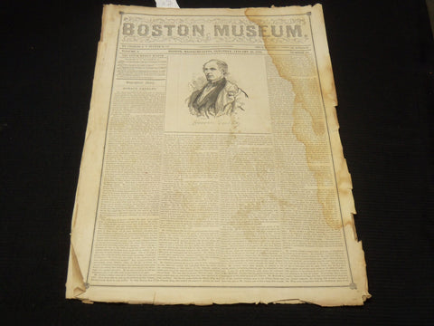 1851 JANUARY 25 THE BOSTON MUSEUM NEWSPAPER - HORACE GREELEY - CAESAR - NP 9035