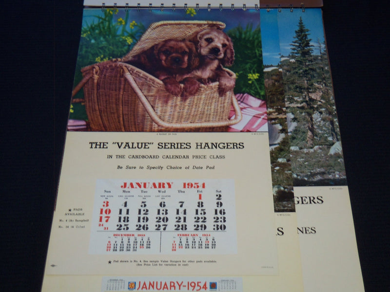 1954 THE GEORGE WASHINGTON HANGERS CALENDAR SALESMAN SAMPLE SHEETS BOOK - C 20