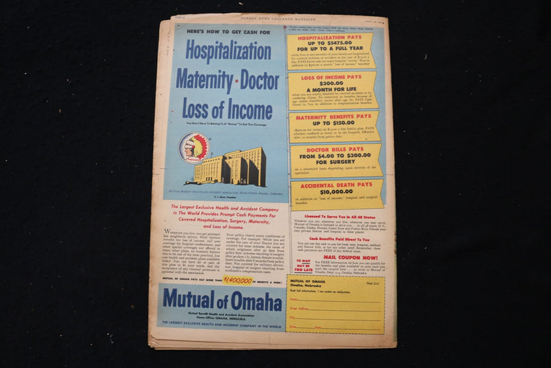 1955 APRIL 10 SUNDAY NY NEWS COLOROTO MAGAZINE - DON AMECHE COVER - E 26141