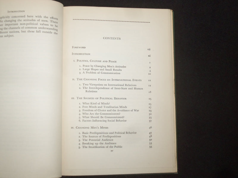 1950 WAR OF THE MINDS OF MEN HARDCOVER BOOK BY FREDERICK S. DUNN - KD 9266