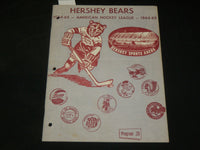 1964 NOV 7 BALTIMORE CLIPPERS - HERSHEY BEARS HOCKEY PROGRAM - RATELLE - J 6084