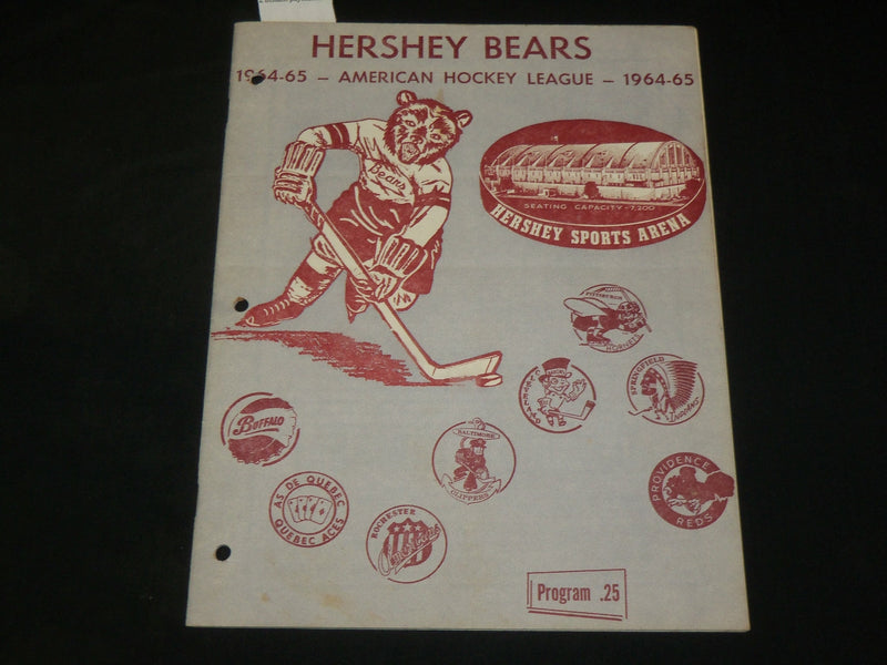 1964 NOV 7 BALTIMORE CLIPPERS - HERSHEY BEARS HOCKEY PROGRAM - RATELLE - J 6084