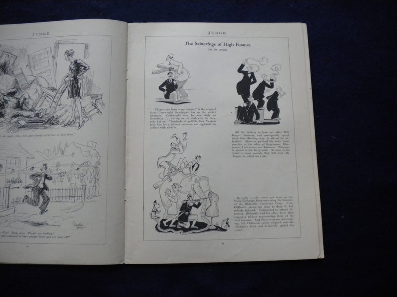 1929 MAY 11 JUDGE MAGAZINE - DR. SEUSS ILLUSTRATIONS - A GOOD IRON SHOT!- B 437O