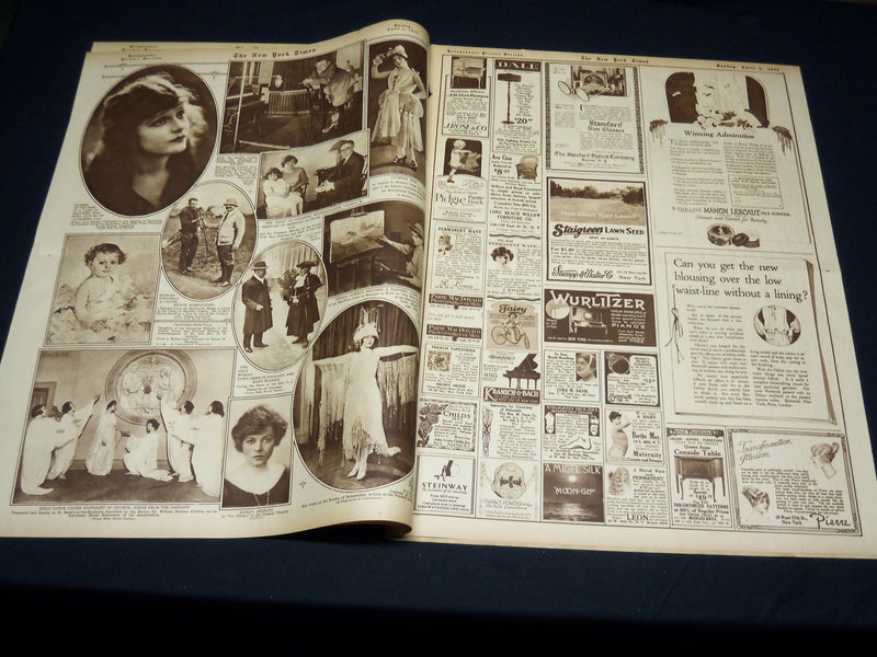 1922 APRIL 2 NEW YORK TIMES PICTURE SECTION NO. 4 & 5 - BABE RUTH - NT 8857
