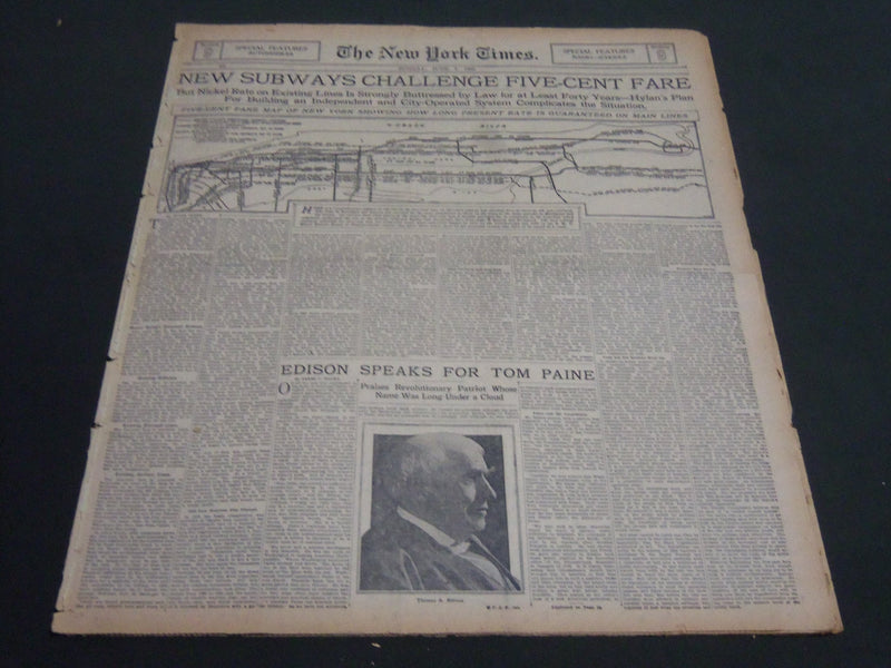 1925 JUNE 7 NY TIMES SPECIAL FEATURES SECTION - NEW SUBWAYS CHALLENGE - NT 7005
