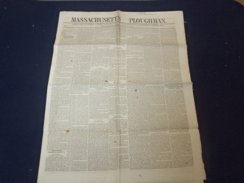 1849 SEPTEMBER 1 MASSACHUSETTS PLOUGHMAN NEWSPAPER - EARTH'S CRUST - NP 5172