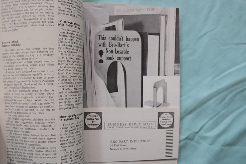 1961 NOVEMBER SCHOOL OF LIBRARY JOURNAL - SOFTCOVER BOOK - K 3255