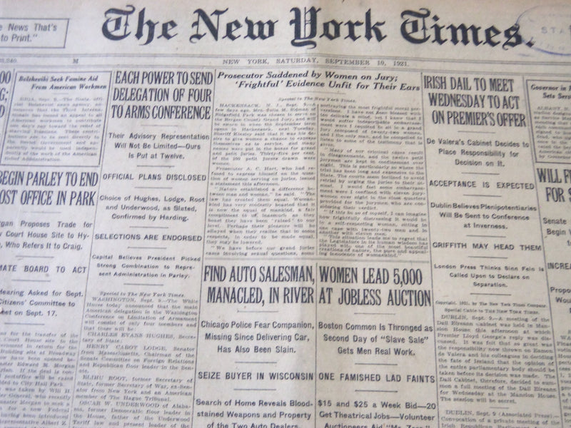 1921 SEPTEMBER 10 NEW YORK TIMES - RUTH HITS HIS 54TH TYING 1920 RECORD- NT 5479