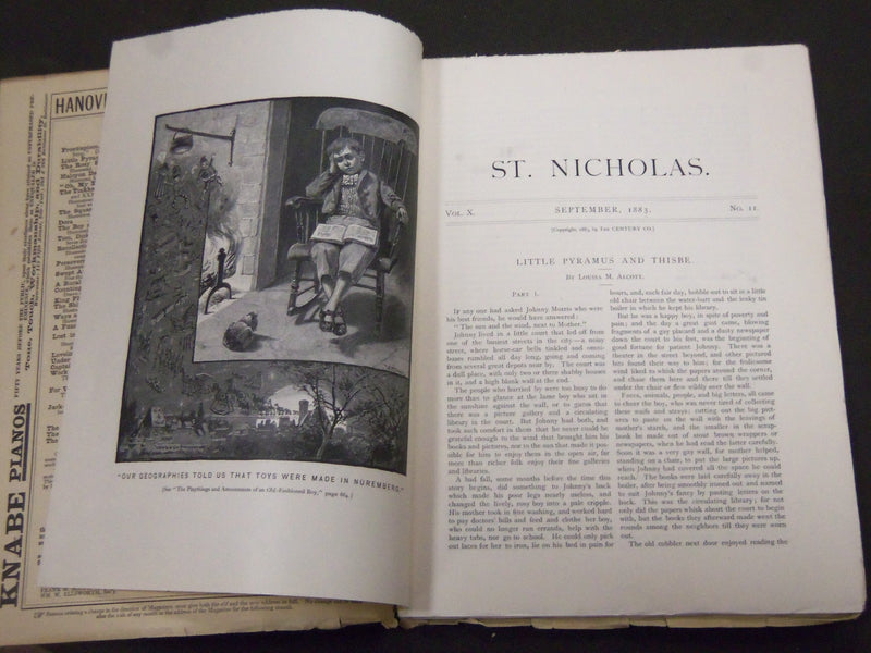 1883 ST. NICHOLAS MONTHLY MAGAZINE LOT OF 8 ISSUES - NICE ILLUS. & ADS - WR 1082