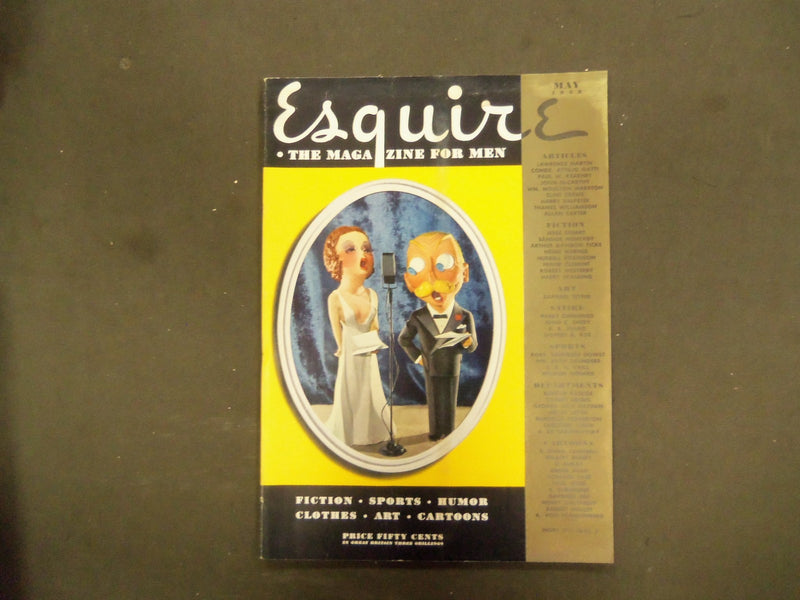 1938 MAY ESQUIRE MAGAZINE - NICE ILLUSTRATIONS, COVER AND ADS - ST 3105