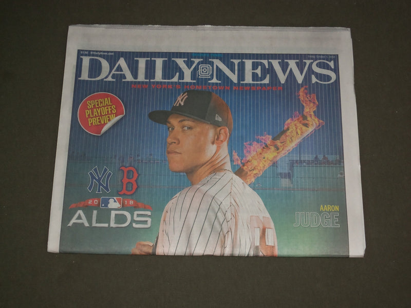 2018 OCTOBER 5 NEW YORK DAILY NEWS - YANKEES VS. RED SOX IN ALDS - AARON JUDGE
