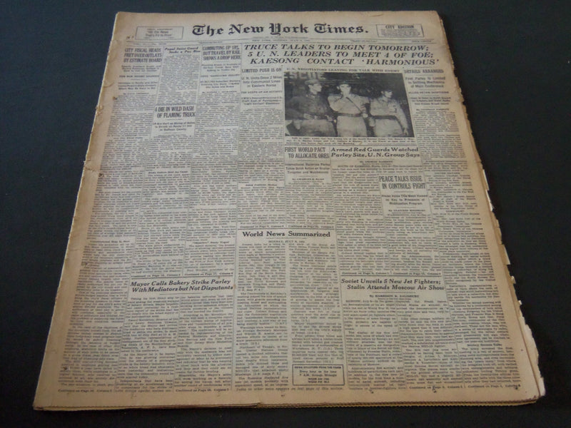 1951 JULY 9 NEW YORK TIMES - TRUCE TALKS TO BEGIN TOMORROW - NT 5782