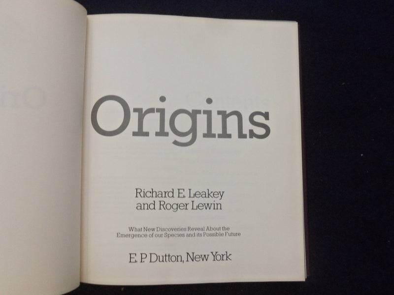 1977 ORIGINS HARDCOVER BOOK BY RICHARED E. LEAKEY AND ROGER LEWIN - KD 8338