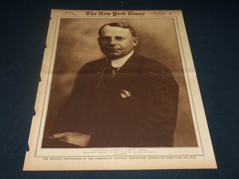1920 JULY 11 NEW YORK TIMES PICTURE SECTION NO. 4 - GOVERNOR COX - NT 8766