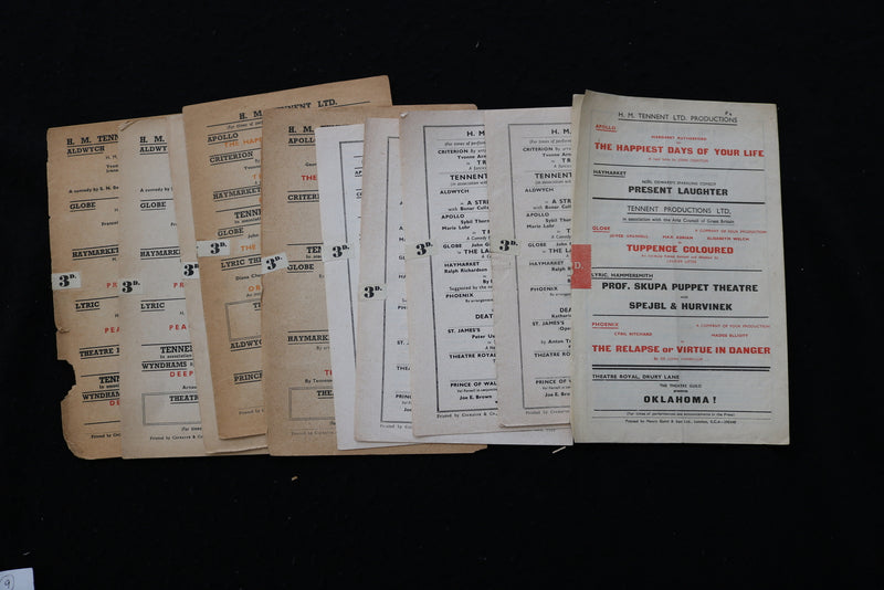1947-1949 LYRIC & ALDWYCH THEATRE PROGRAMS - LOT OF 10 - K 1867