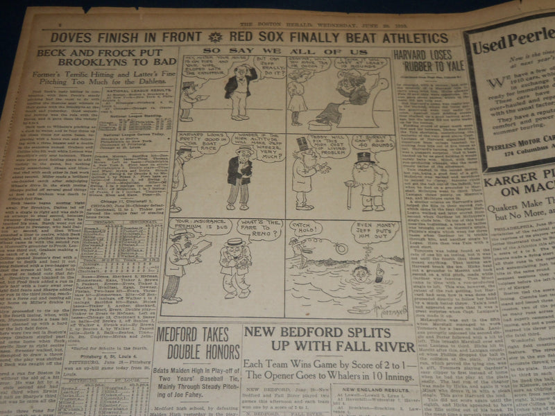 1910 JUNE 29 THE BOSTON HERALD - COLONEL ROOSEVELT HERE - TAFT ON WAY - BH 340