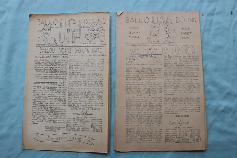 1946 BALLOU BOUND- TRANSPORT SHIP NEWSPAPER - LOT OF 26 - K 2519