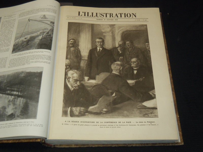 1919 L'ILLUSTRATION FRENCH MAGAZINE BOUND VOLUME SET OF 2 - LA GUERRE