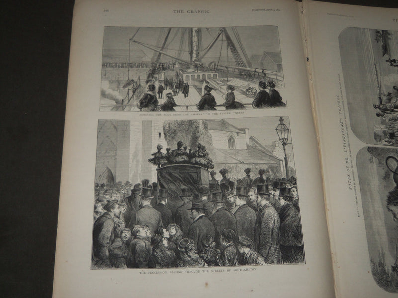 1874 APRIL 25 GRAPHIC SUPPLEMENT LIFE & LABOURS OF DAVID LIVINGSTONE - NP 2945