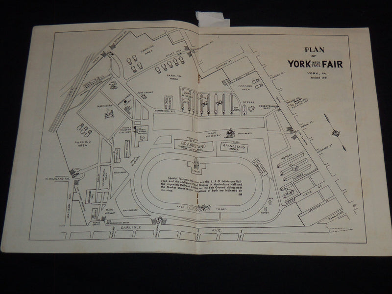 1951 YORK INTER STATE FAIR 100TH ANNIVERSARY OFFICIAL PROGRAM - J 8689