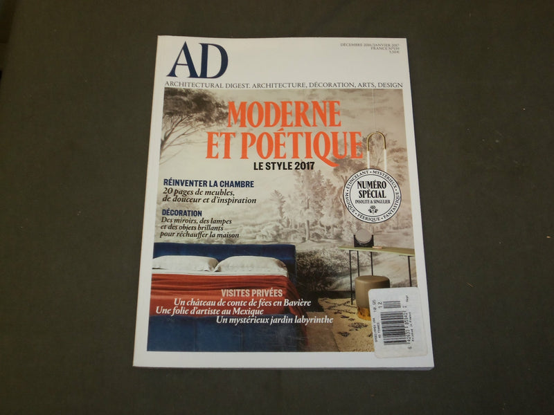 2016 DEC-2017 JAN ARCHITECTURAL DIGEST MAGAZINE-FRENCH-MODERN ET POETIQUE-B 5168