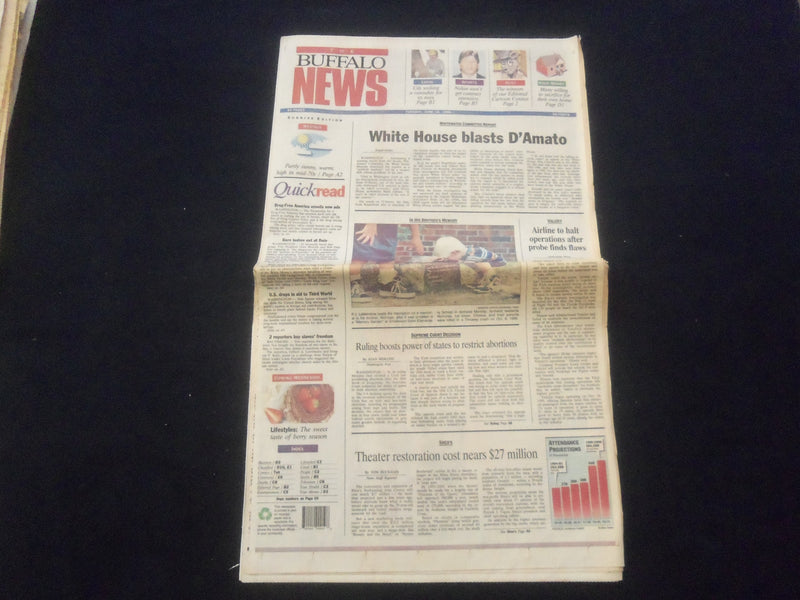 1996 JUNE 18 THE BUFFALO (NY) NEWS NEWSPAPER-WHITE HOUSE BLASTS D'AMATO- NP 6109