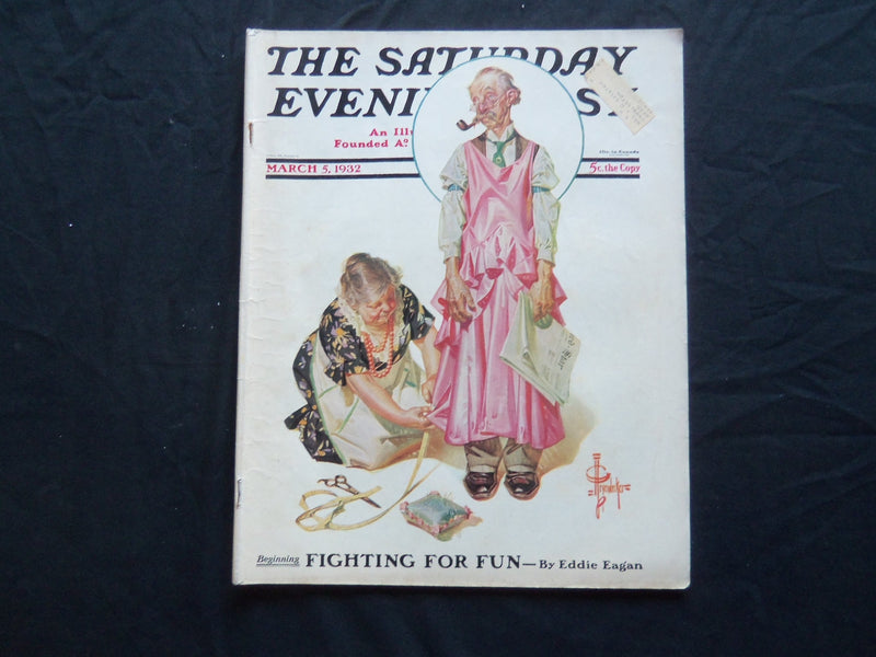 1932 MAR 5 THE SATURDAY EVENING POST MAGAZINE - J.C. LEYENDECKER COVER -SP 1454