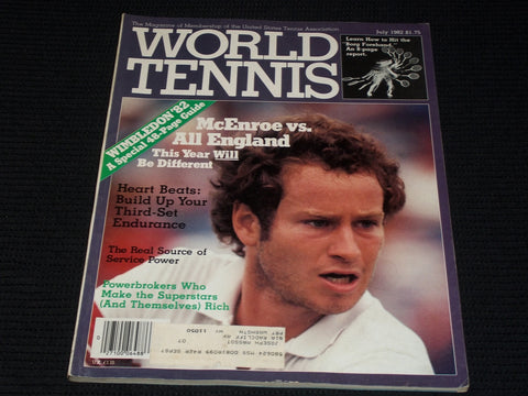 1982 JULY WORLD TENNIS MAGAZINE - JOHN MCENROE FRONT COVER - E 2385