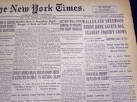 1931 OCTOBER 30 NEW YORK TIMES - WALKER HAS BANK SAFETY BOX - NT 4149