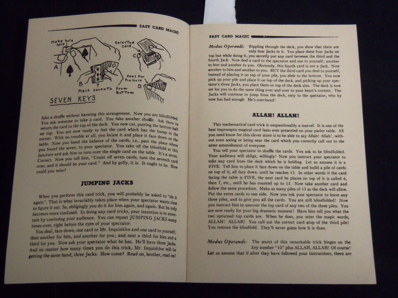 1944 EASY CARD MAGIC BOOK WRITTEN BY ROB ROY - PADELL BOOK COMPANY - J 8911