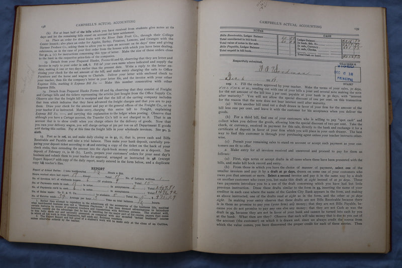 1912 CAMPBELL'S ACTUAL ACCOUNTING HARDCOVER BOOK BY THOMAS CAMPBELL - KD 9586