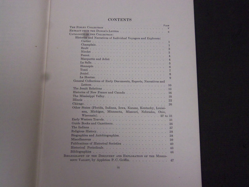 1924 FINLEY COLLECTION CATALOGUE OF BOOKS - KNOX COLLEGE - ILLINOIS - J 5219