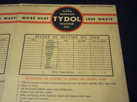1937-1941 TYDOL HEATING OIL RECORD KEEPING DISPLAY CARDS LOT OF 6 - K 2145