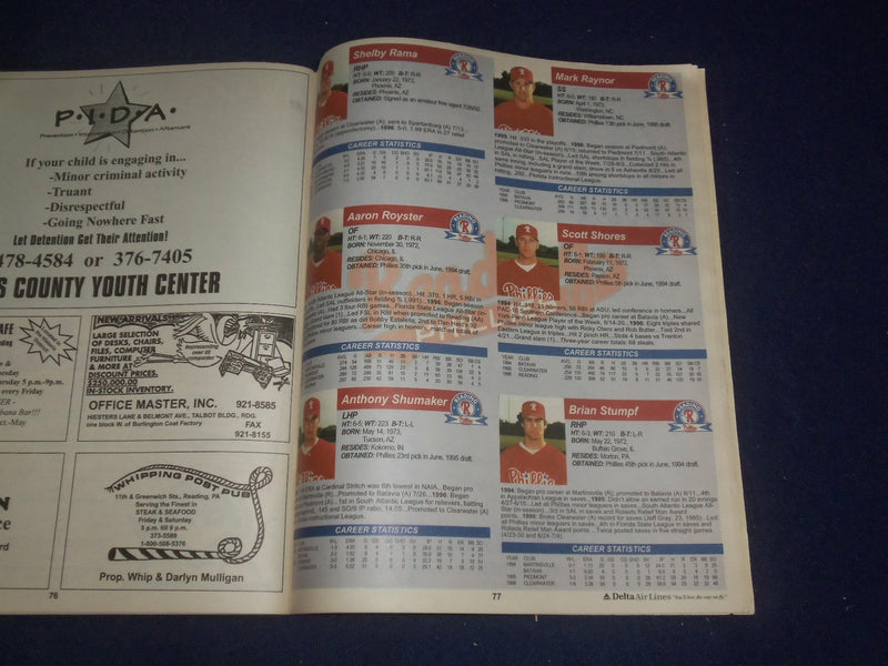 1997 READING PHILLIES SOUVENIR PROGRAM - ST 6820