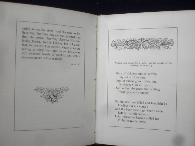 1878 GERTIE FRENCH MEMORIAL WREATH HARDCOVER BOOK - K 210