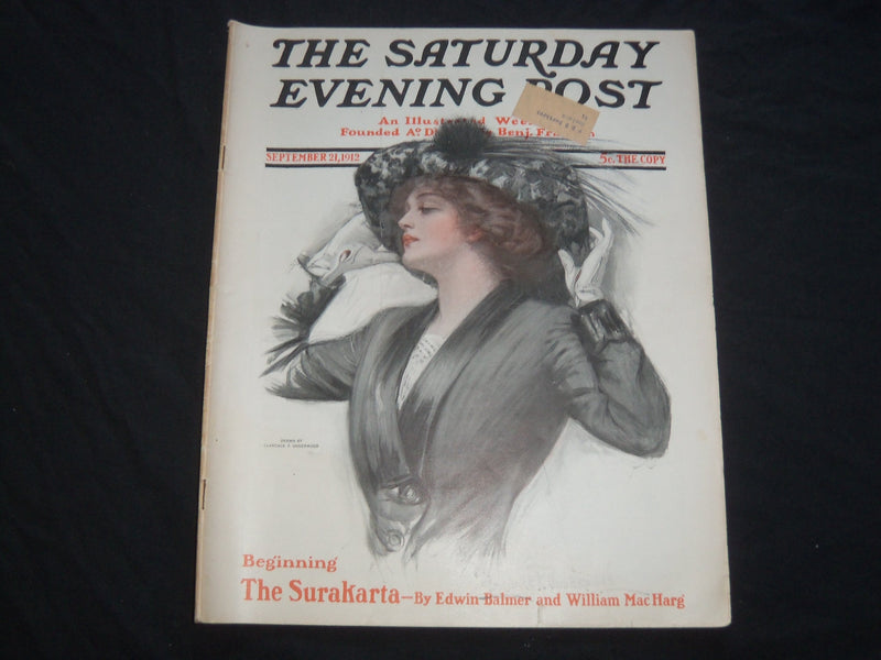 1912 SEPTEMBER 21 THE SATURDAY EVENING POST MAGAZINE - ILLUSTRATED COVER -SP 634