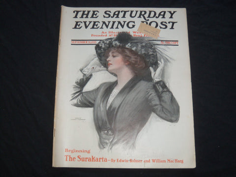 1912 SEPTEMBER 21 THE SATURDAY EVENING POST MAGAZINE - ILLUSTRATED COVER -SP 634
