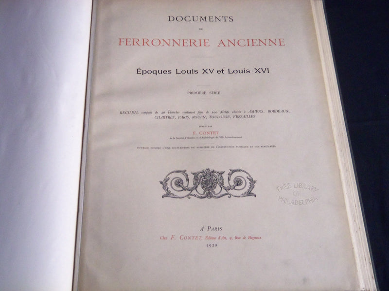 1920-1921 DOCUMENTS DE FERRONNERIE ANCIENNE BY F. CONET VOLUME 1 & 2 - Z 170
