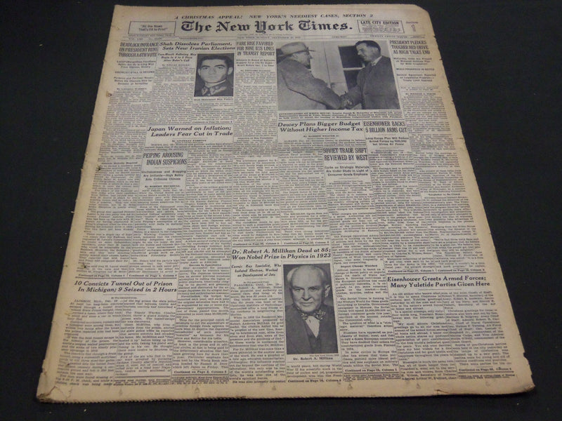 1953 DECEMBER 20 NEW YORK TIMES - SHAH DISSOLVES PARLIAMENT - NT 4619