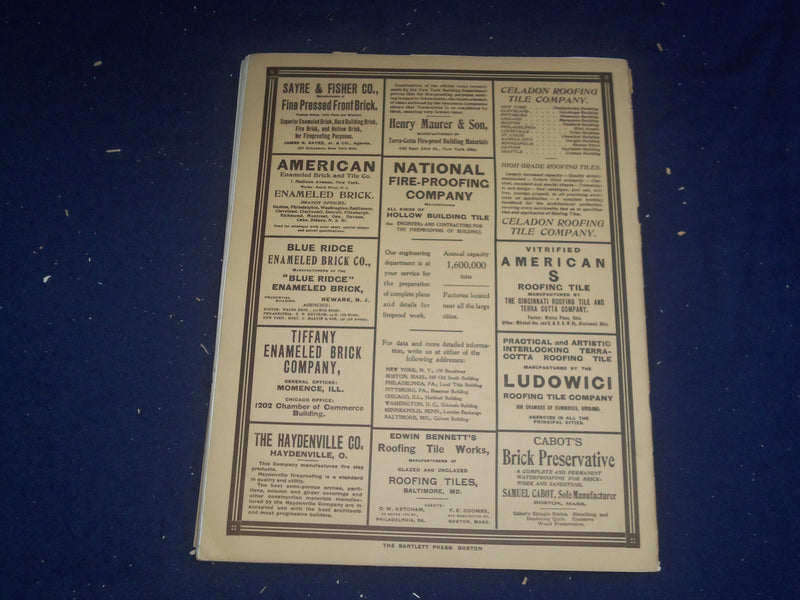 1906 FEBRUARY THE BRICKBUILDER MAGAZINE - AN ARCHITECTURAL MONTHLY - ST 528G