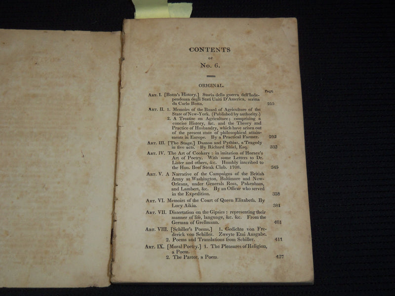 1821 THE LITERARY AND SCIENTIFIC REPOSITORY & CRITICAL REVIEW VOLUME 3 - J 9555